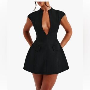 Elegant Black Sleeveless A-Line Dress